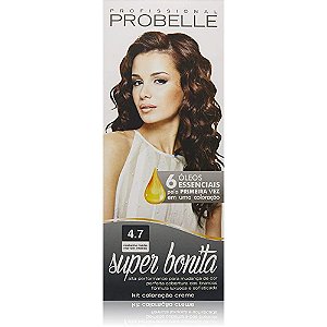 Tintura Super Bonita Probelle 4.7 Castanho Médio Marrom Intenso