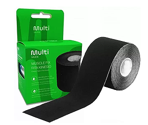 Fita Multi Saude Muscle Fix Kinésio Preta