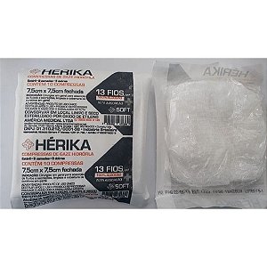 Compressa de Gaze Esteril Hérika Gaze para Curativo Gases Gaze Estéril