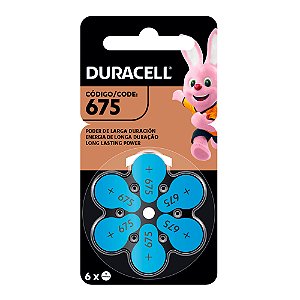 Pilha Duracell Auditiva 675 com 6 unidades