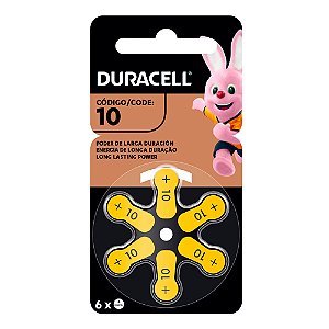 Pilha Duracell Auditiva 10 com 6 unidades