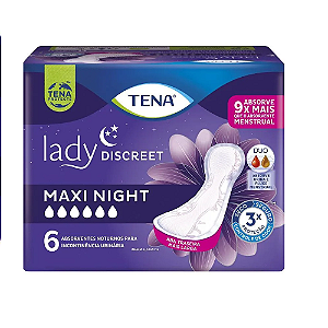 Absorvente Geriátrico Tena Lady Discreet Maxi Night 6 Unidades