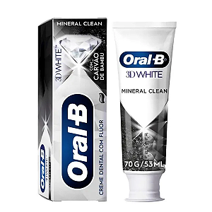 Creme Dental Oral B Mineral Clean 3D White Carvão de Bambu 70g