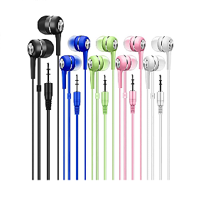 Fone de Ouvido com Fio para Música várias cores