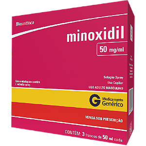 Minoxidil Solução Capilar 3 frascos com 50mL