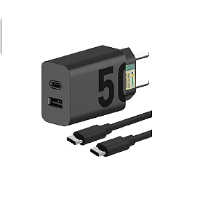 Carregador De Celular Turbo 50w Type-c Pd Com Cabo 1 Metro Lehmox - LE-491 PD