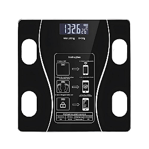 Balança Digital Inteligente de Bioimpedância Bluetooth até 180kg com App, Análise Corporal Completa, Medição de IMC, Gor
