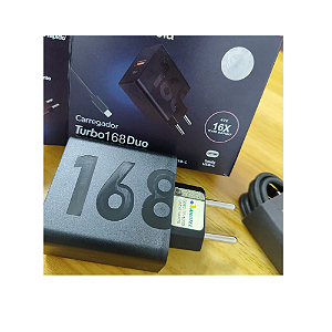Carregador de Celular Motorola Turbo 168 DUO Duas Entradas USB + USB-C Carregamento Rápido e Seguro