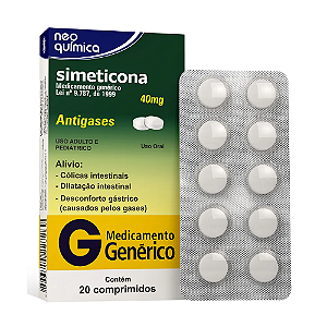 Simeticona 40mg Neo Química Genérico com 20 Comprimidos