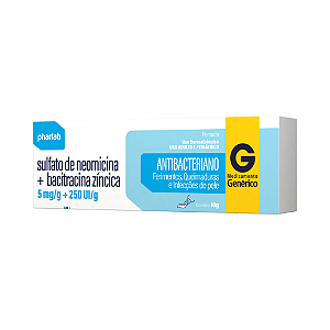 Sulfato de Neomicina + Bacitracina Pharlab Genérico Pomada com 15g