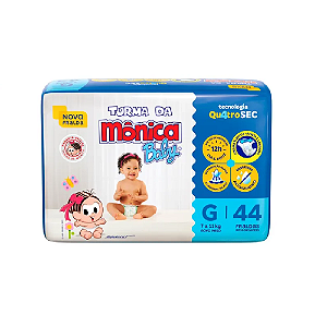 Fralda Turma da Mônica Baby Mega Tamanho G 44 Unidades Descartáveis