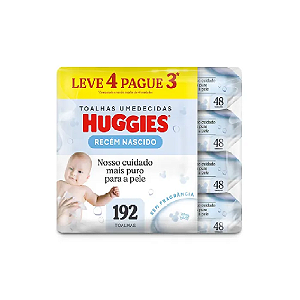 Lenços Umedecidos Huggies Recém-Nascido Sem Fragrância 4x48U