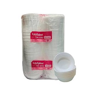 Base Marmitex Sem Tampa N8 Isopor Redonda 750ml Branco 100 unidades