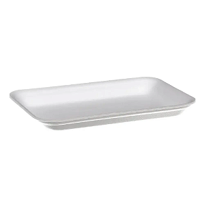 Bandeja De Isopor Branca B02 CRL-002 Rasa - 21 x 14 x 1,8cm 100 unidades