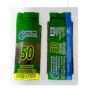 Saco para Lixo  Geraplast 50 Litros Preto 63cm x 80cm Rolo 15 unidades