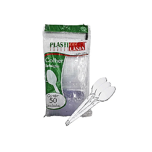 Colher Refeição Cristal Plastilania 50 unidades