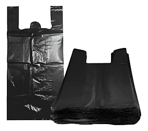 Sacola Plástica Preta 2º Linha Reciclada 40cm x 50cm 5kg
