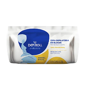 Cera Quente Corporal e Facial Em Blocos DepiRoll Profissional Tradicional 250g