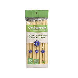 Espeto Madeira 25cm Bambu Vabene 50 unidades