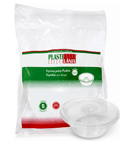 Forma Para Pudim Com Tampa Plastilândia 1100ml 5 Unidades