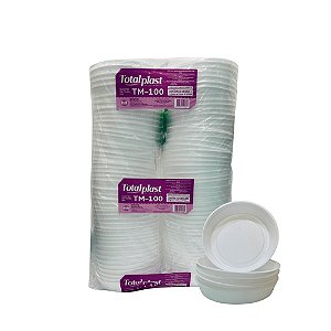 Base Marmitex Sem Tampa N7 Isopor Redondo 500ml Branco 100 unidades