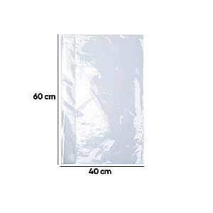 Saco Plástico Virgem Transparente 40cm x 60cm 2kg