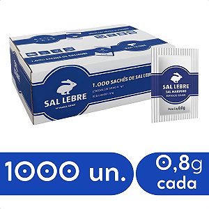 Sal Refinado Lebre Caixa 800g 1000 Unidades