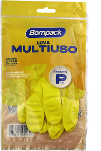 Luva Borracha Multiuso Bompack Amarela P 1 Par