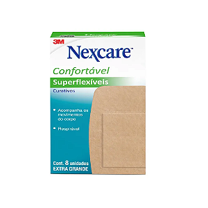 Curativo Nexcare Superflexível Joelho e Cotovelo com 8 Unidades