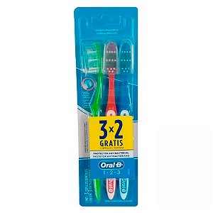 Escova Dental Oral-B 123 Média Cores Sortidas leve 3 pague 2