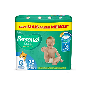 Fralda Infantil Personal Baby Protect & Sec Tamanho G Com 78 Unidades