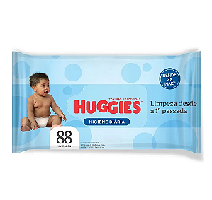 Lenço Umedecido Huggies Higiene Diária  88 Unidades