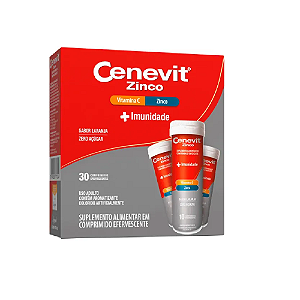 Vitamina C + Zinco + Imunidade Sabor Laranja com 30 Comprimidos Efervescentes