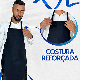 Avental Liso Sem Bolso Reforçado em Oxford 84cm x 60cm Cozinha Churrasqueiro Restaurante 1 unidade
