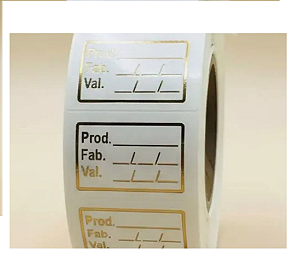 Etiqueta Adesiva Data e Validade Retangular 4cm x 2cm com 1000 unidades