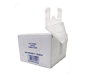 Sacola Plástica Branca Massuda 30cm x  40cm com 1000 unidades