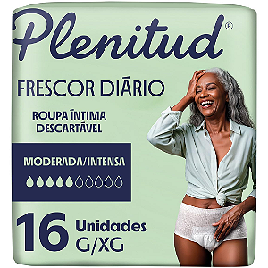 Roupa Íntima Plenitud Frescor Diário Tamanho G/XG 16 Unidades