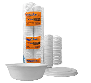 Marmitex de Isopor com Tampa Branca 750ml TM-102 Totalplast com 100 unidades