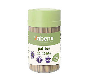 Palito Dente de Bambu Biodegradável Vabene Paliteiro com 200 unidades Cáqui