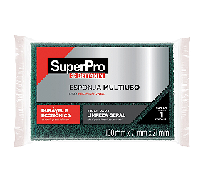 Esponja Dupla Face Verde e Amarela SuperPro com 1 unidade