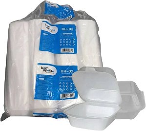 Hamburgueira Isopor BHF-02 Funda com 100 unidades