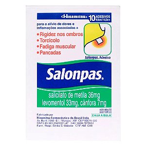 Adesivo Salonpas Tamanho Pequeno com 10 Unidades