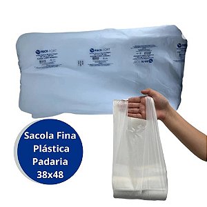 Sacola Plástica Branca Pack Fort 38cm x 48cm 1000 Sacolas