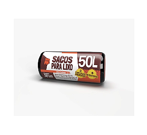 Saco para Lixo Hiperroll Econômico Preto 63cm x  80cm 50 Litros com 30 unidades