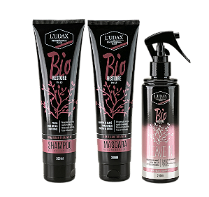Kit Reconstrução Capilar Bio Restore Ludax Professional - Shampoo, Máscara e Finalizador