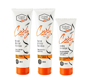 Kit Definidor de Cachos Curly Control Ludax Professional - Shampoo, Máscara e Modelador