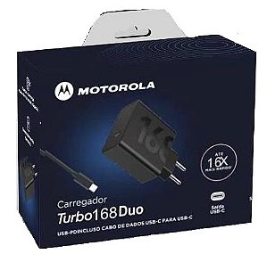 Carregador para Motorola Turbo Power 168 Duo c/ cabo Tipo C