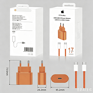 Carregador para Iphone 17 40W c/ cabo Tipo C