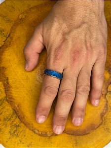 Anel Titânio Azul