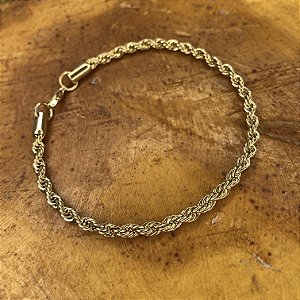 Pulseira Cordão Baiano Dourada